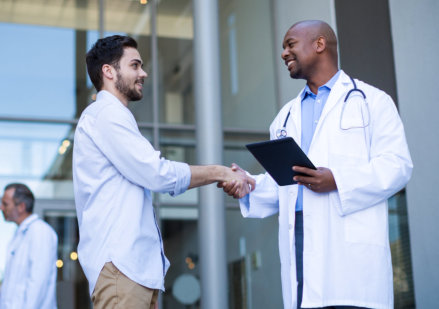 man and doctor doing handshake