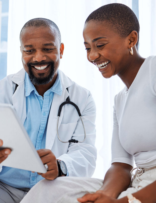 doctor and patient smiling